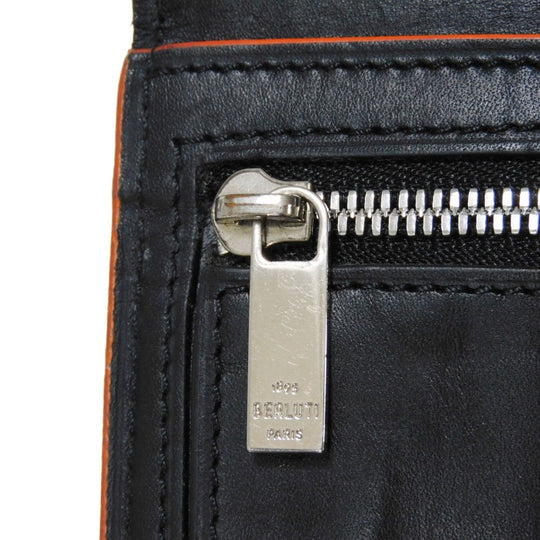 Berluti Long Wallet Purse Venice Calfskin Leather Brown Calligraphy Santal Scritto Leather Zip Long Wallet