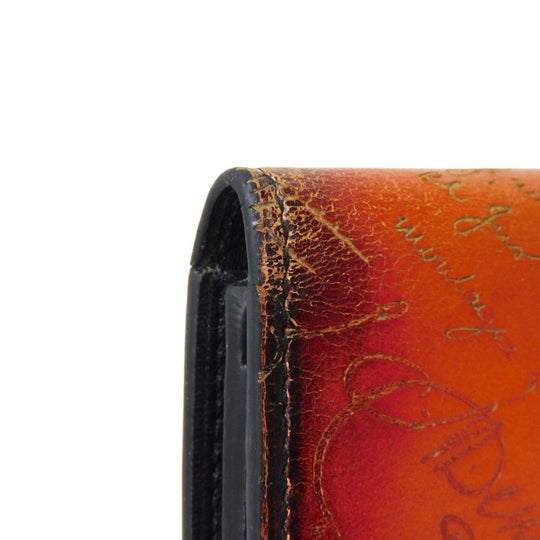 Berluti Long Wallet Purse Venice Calfskin Leather terracotta Calligraphy Santal Scritto Leather Zip Long Wallet