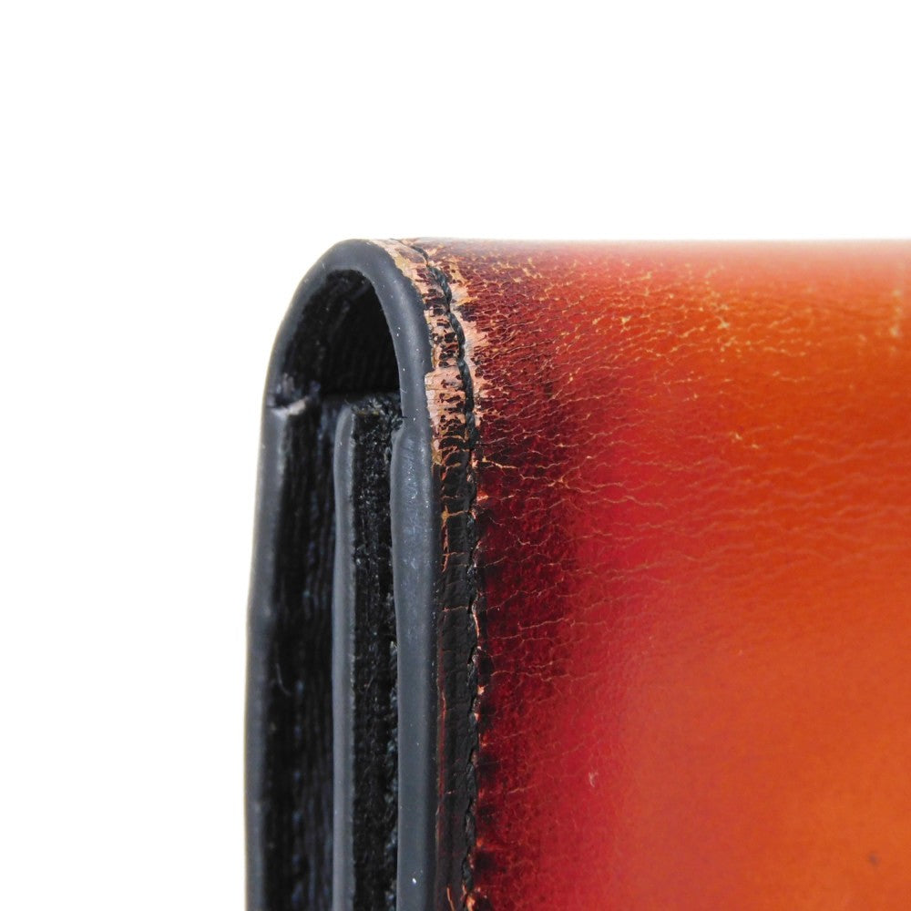 Berluti Long Wallet Purse Venice Calfskin Leather terracotta Calligraphy Santal Scritto Leather Zip Long Wallet
