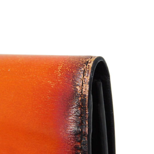 Berluti Long Wallet Purse Venice Calfskin Leather terracotta Calligraphy Santal Scritto Leather Zip Long Wallet