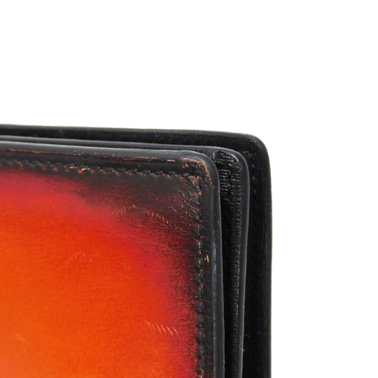 Berluti Long Wallet Purse Venice Calfskin Leather terracotta Calligraphy Santal Scritto Leather Zip Long Wallet