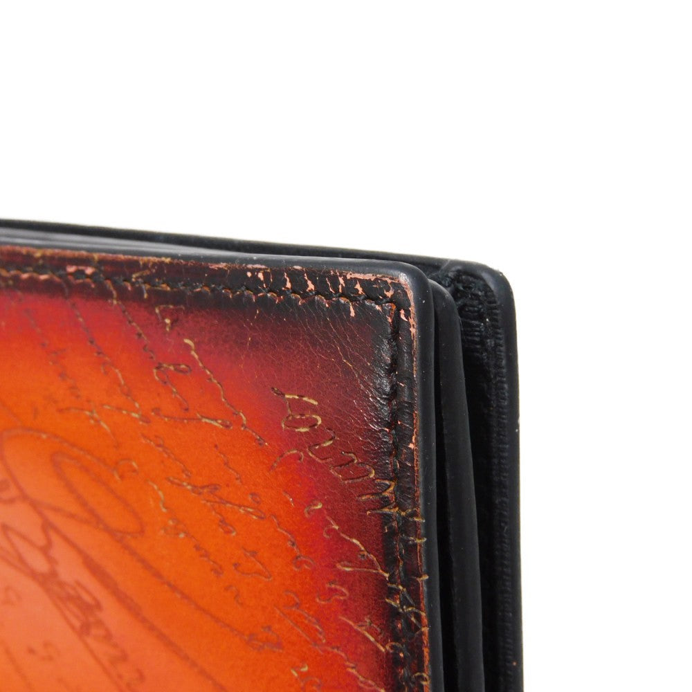 Berluti Long Wallet Purse Venice Calfskin Leather terracotta Calligraphy Santal Scritto Leather Zip Long Wallet