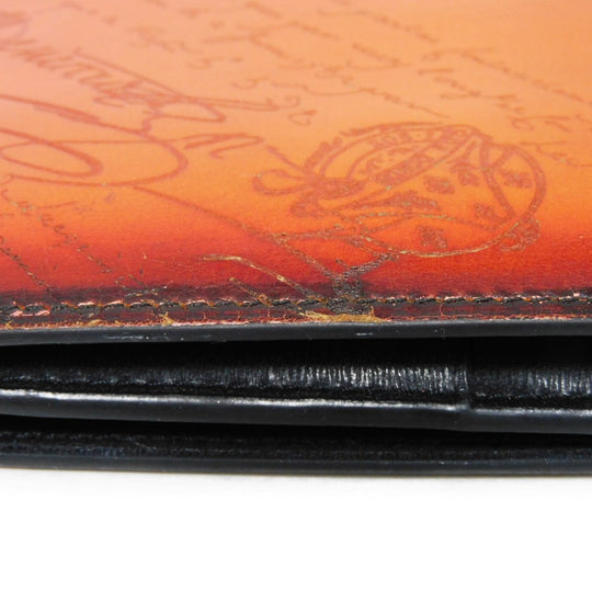 Berluti Long Wallet Purse Venice Calfskin Leather terracotta Calligraphy Santal Scritto Leather Zip Long Wallet