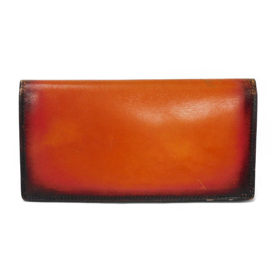 Berluti Long Wallet Purse Venice Calfskin Leather terracotta Calligraphy Santal Scritto Leather Zip Long Wallet