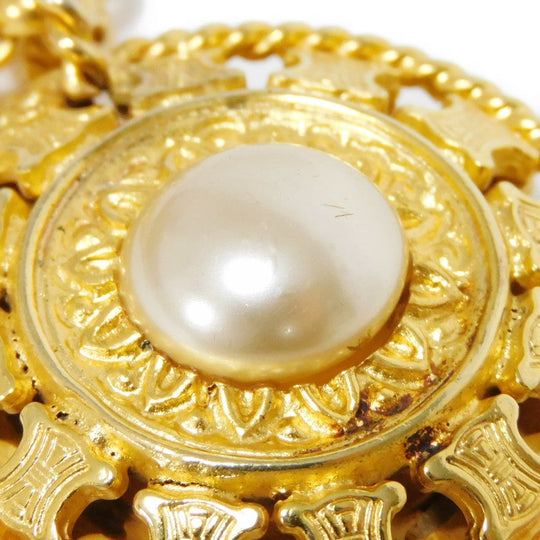 CELINE Necklace plating gold Brazon Macadam Round Pearl