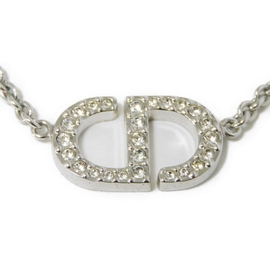 Dior Necklace N2241WOMCY_D001 Rhinestone x metal clear CD logo Petit CD