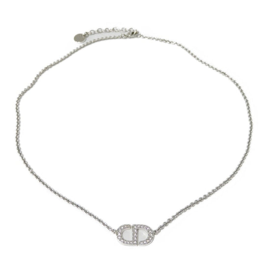 Dior Necklace N2241WOMCY_D001 Rhinestone x metal clear CD logo Petit CD