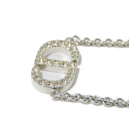 Dior Necklace N2241WOMCY_D001 Rhinestone x metal clear CD logo Petit CD