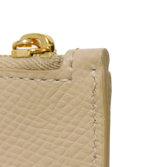CELINE Coin case 10B683BEL.03ND Grained calfskin (embossed) nude New logo Compact zipped card holder