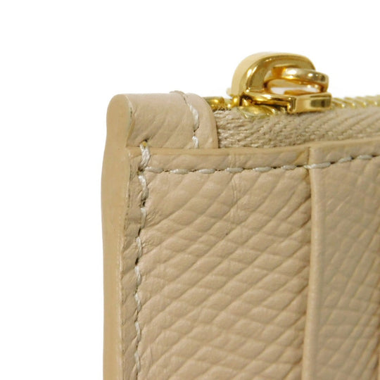 CELINE Coin case 10B683BEL.03ND Grained calfskin (embossed) nude New logo Compact zipped card holder