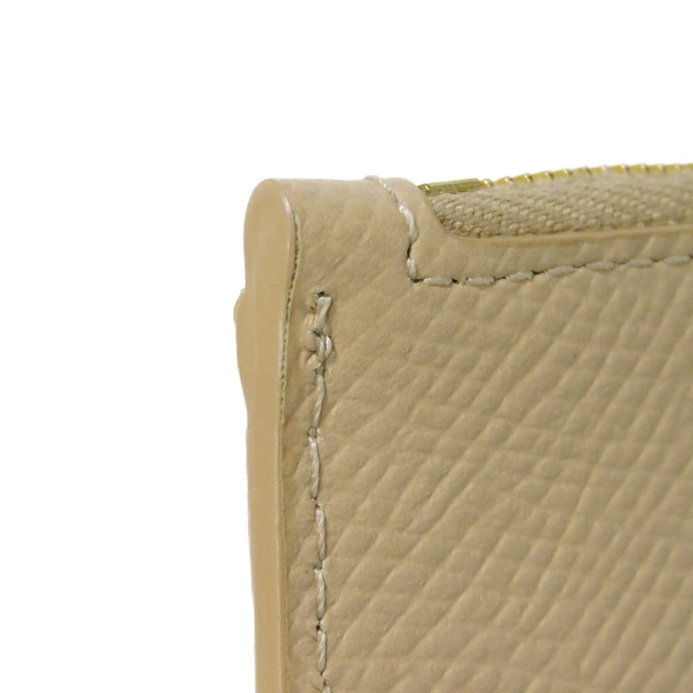 CELINE Coin case 10B683BEL.03ND Grained calfskin (embossed) nude New logo Compact zipped card holder
