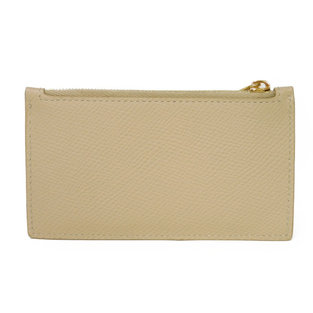 CELINE Coin case 10B683BEL.03ND Grained calfskin (embossed) nude New logo Compact zipped card holder