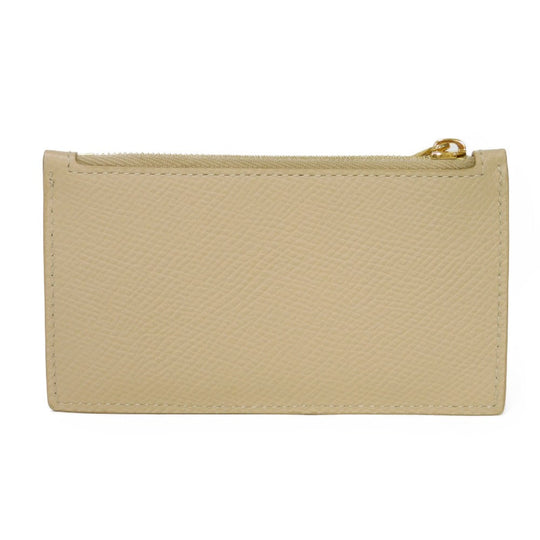 CELINE Coin case 10B683BEL.03ND Grained calfskin (embossed) nude New logo Compact zipped card holder