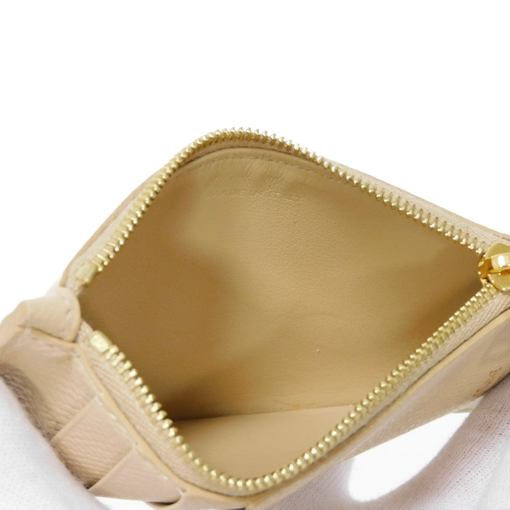 CELINE Coin case 10B683BEL.03ND Grained calfskin (embossed) nude New logo Compact zipped card holder