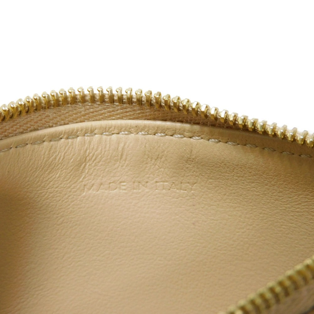 CELINE Coin case 10B683BEL.03ND Grained calfskin (embossed) nude New logo Compact zipped card holder