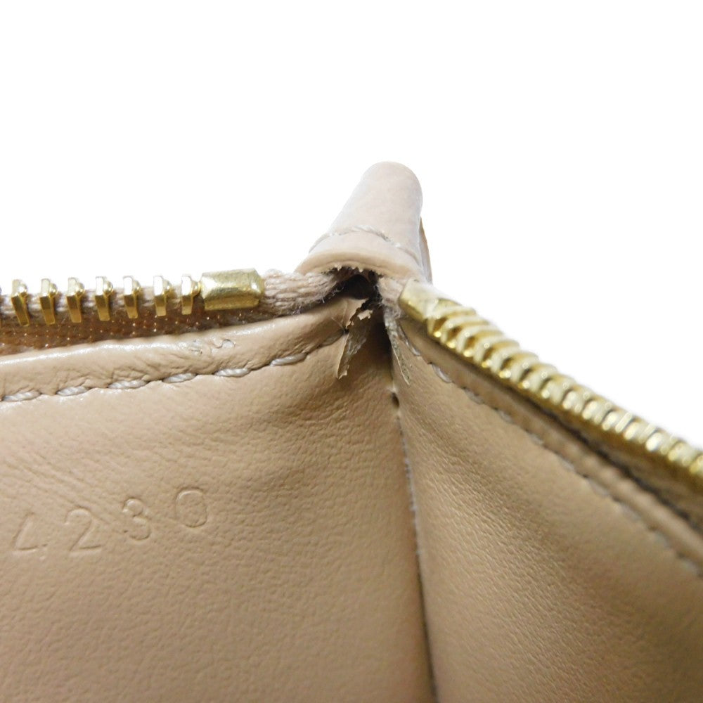 CELINE Coin case 10B683BEL.03ND Grained calfskin (embossed) nude New logo Compact zipped card holder