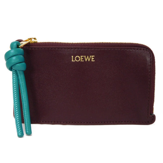 LOEWE Coin case CEM1Z40X02 shiny napa calf Burgundy logo Knot Coin Card Holder