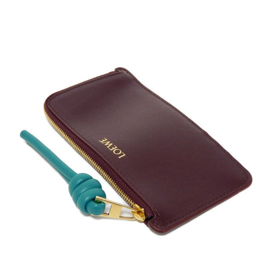 LOEWE Coin case CEM1Z40X02 shiny napa calf Burgundy logo Knot Coin Card Holder