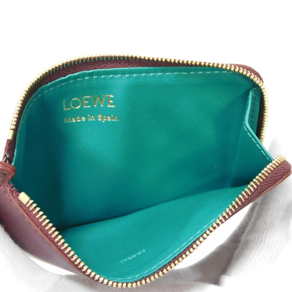 LOEWE Coin case CEM1Z40X02 shiny napa calf Burgundy logo Knot Coin Card Holder