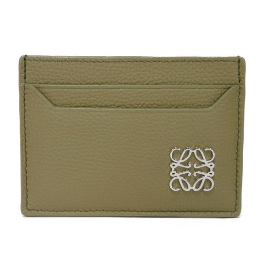 LOEWE Card Case C821075X01 pebble grain calf Artichoke Green Anagram Plain Cardholder