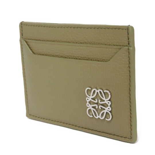 LOEWE Card Case C821075X01 pebble grain calf Artichoke Green Anagram Plain Cardholder