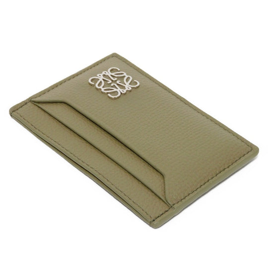 LOEWE Card Case C821075X01 pebble grain calf Artichoke Green Anagram Plain Cardholder