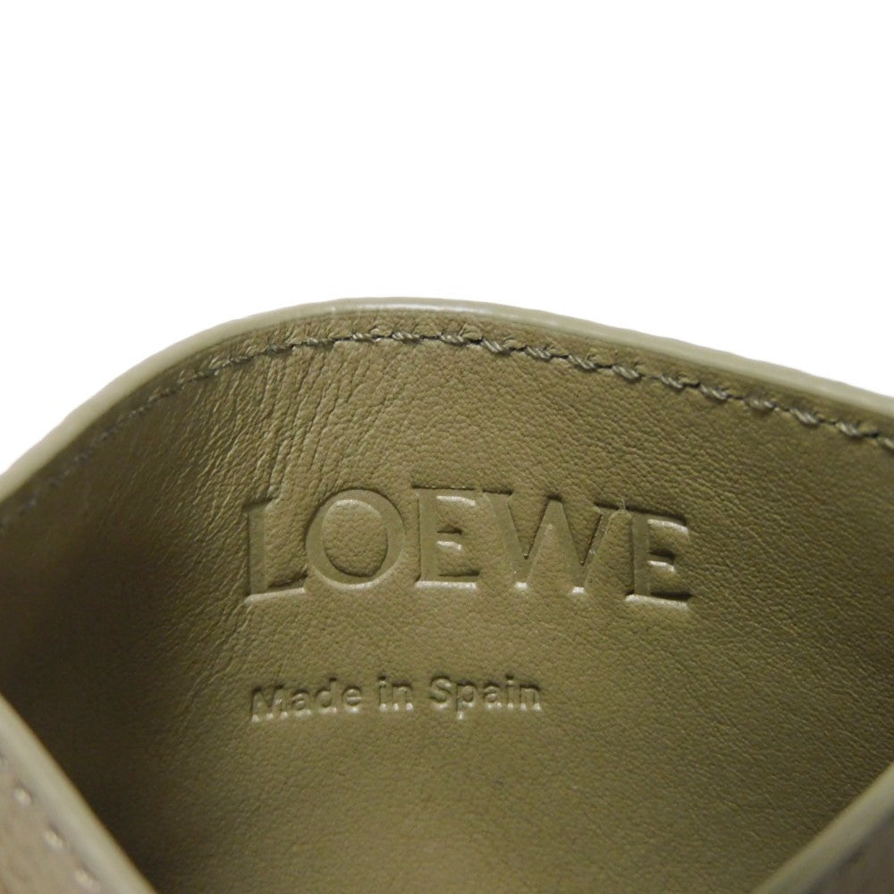 LOEWE Card Case C821075X01 pebble grain calf Artichoke Green Anagram Plain Cardholder
