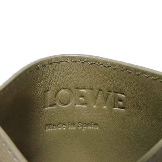 LOEWE Card Case C821075X01 pebble grain calf Artichoke Green Anagram Plain Cardholder