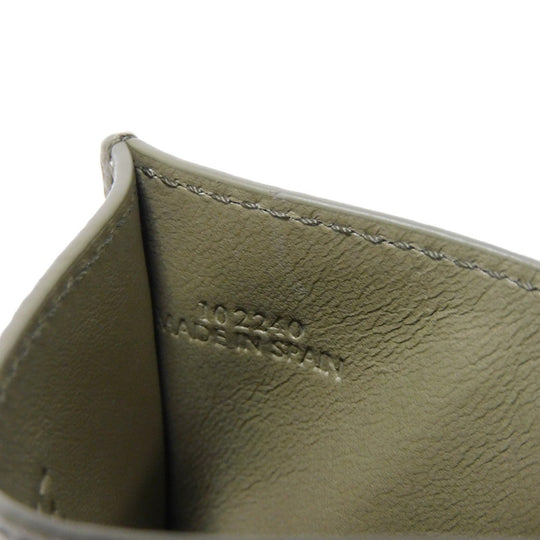 LOEWE Card Case C821075X01 pebble grain calf Artichoke Green Anagram Plain Cardholder