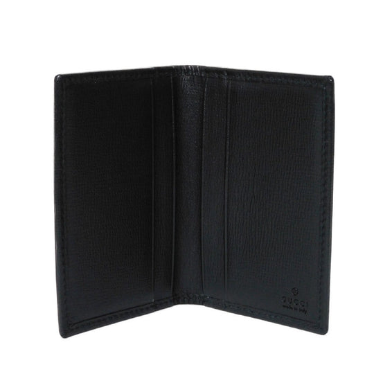 GUCCI Card Case 699267 92TCG 1000 GG Supreme canvas (polyurethane processing) x Calfskin leather black GG Supreme Interlocking G card holder