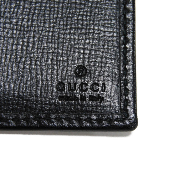 GUCCI Card Case 699267 92TCG 1000 GG Supreme canvas (polyurethane processing) x Calfskin leather black GG Supreme Interlocking G card holder
