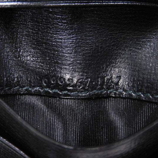 GUCCI Card Case 699267 92TCG 1000 GG Supreme canvas (polyurethane processing) x Calfskin leather black GG Supreme Interlocking G card holder