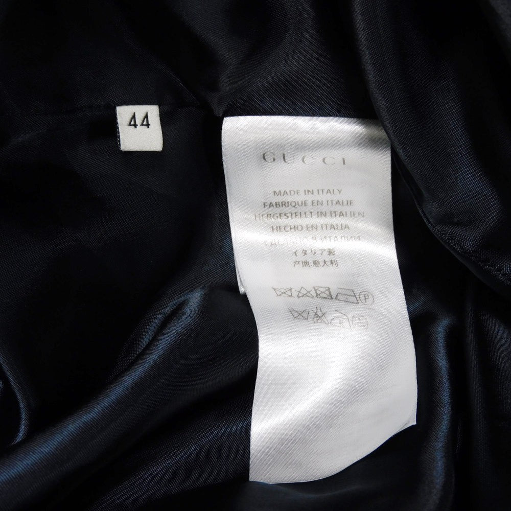 GUCCI Blouson 417576 Z419B Rayon Navy Bee & Star Bomber Jacket 44