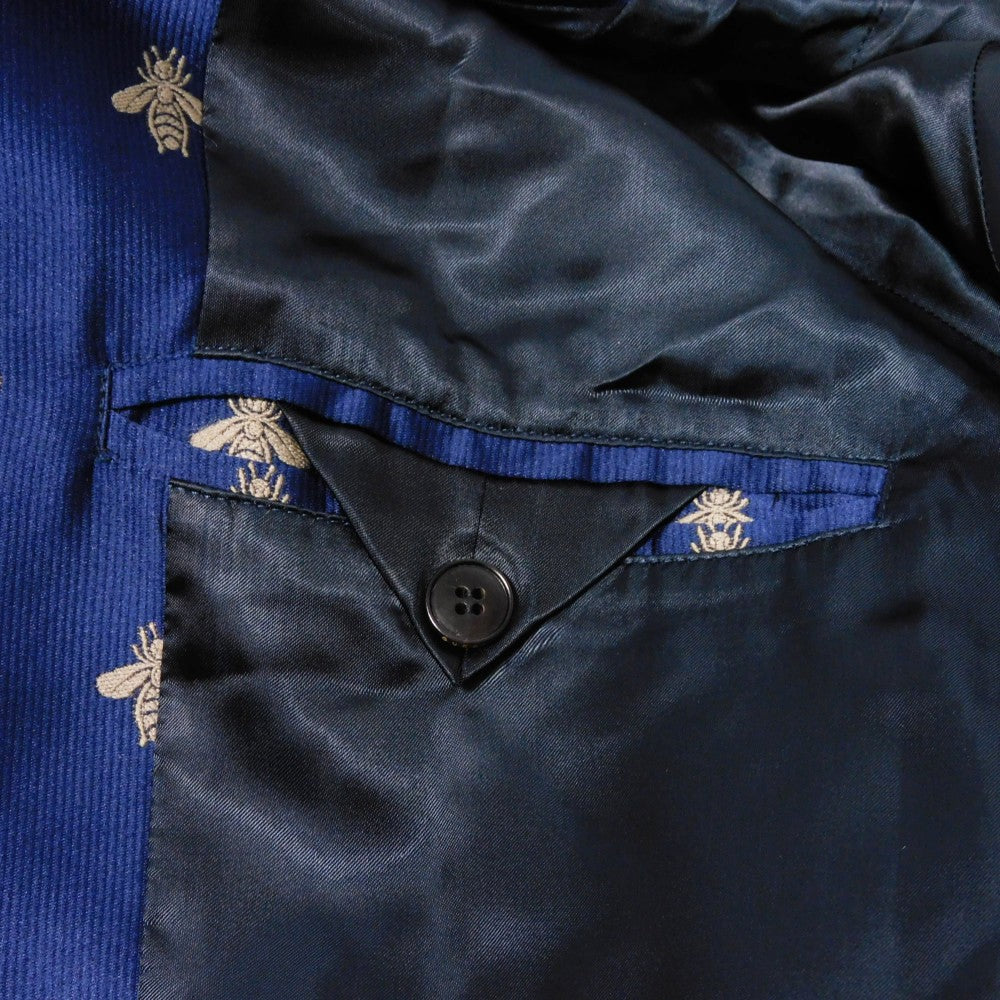 GUCCI Blouson 417576 Z419B Rayon Navy Bee & Star Bomber Jacket 44
