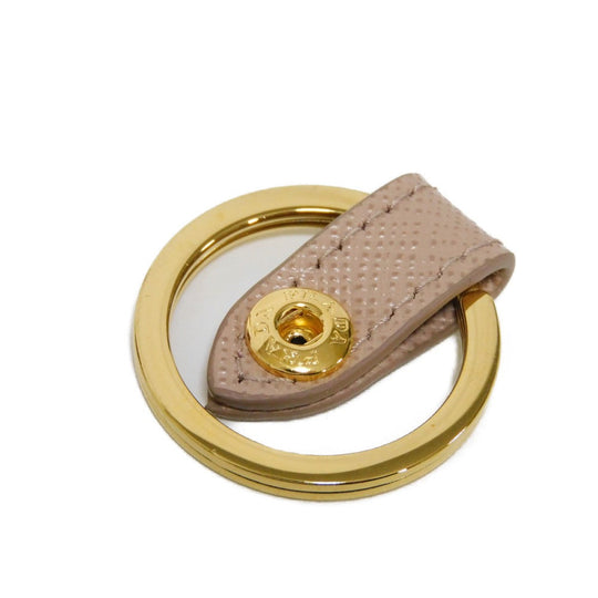 PRADA Key case Key holder  1PG004 ZLP F0KNX Safiano leather (stamped) Cipria x Fuoco logo metal Saffiano 4-ring keychain