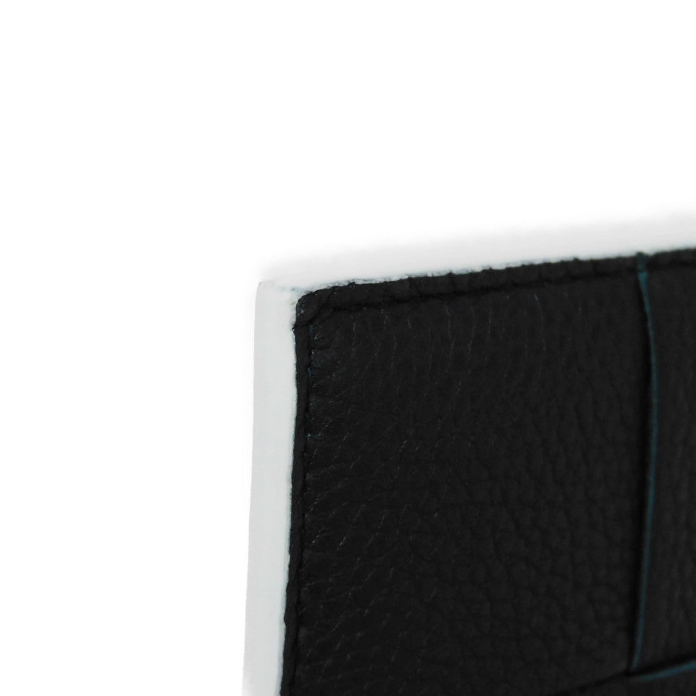 BOTTEGAVENETA Card Case 748052 VCP13 3039 Grained calfskin (embossed) Inkwell x Glacier Trim Maxi INTRECCIATO Cassette Credit Card Holder