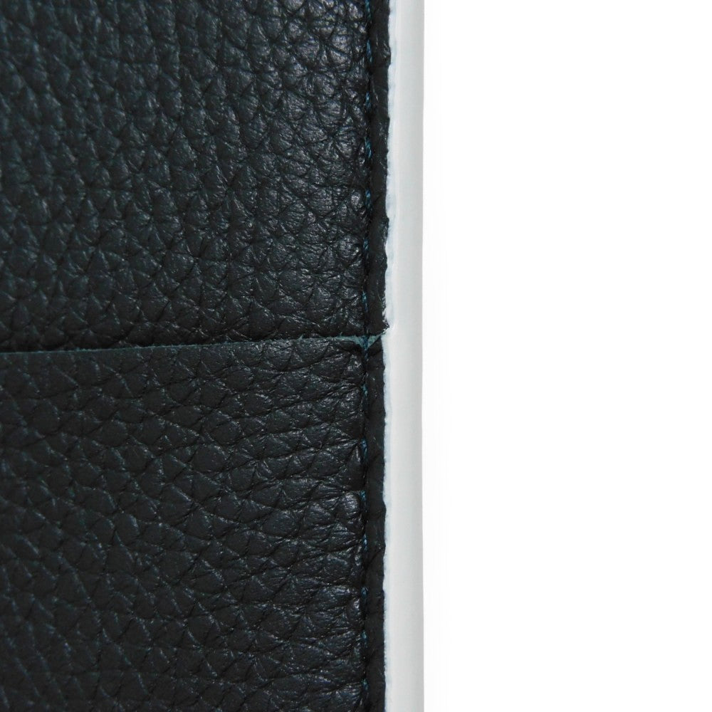 BOTTEGAVENETA Card Case 748052 VCP13 3039 Grained calfskin (embossed) Inkwell x Glacier Trim Maxi INTRECCIATO Cassette Credit Card Holder