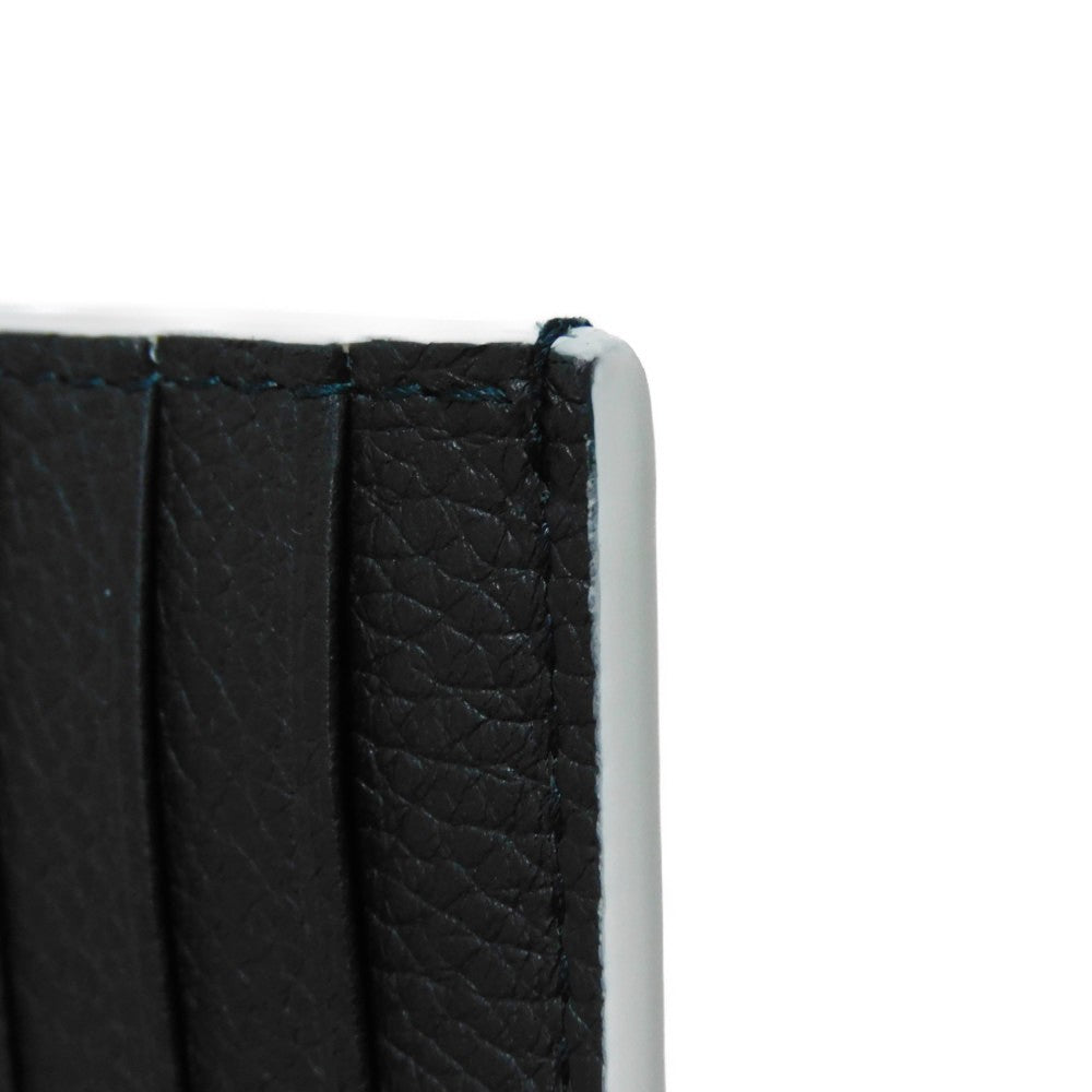 BOTTEGAVENETA Card Case 748052 VCP13 3039 Grained calfskin (embossed) Inkwell x Glacier Trim Maxi INTRECCIATO Cassette Credit Card Holder