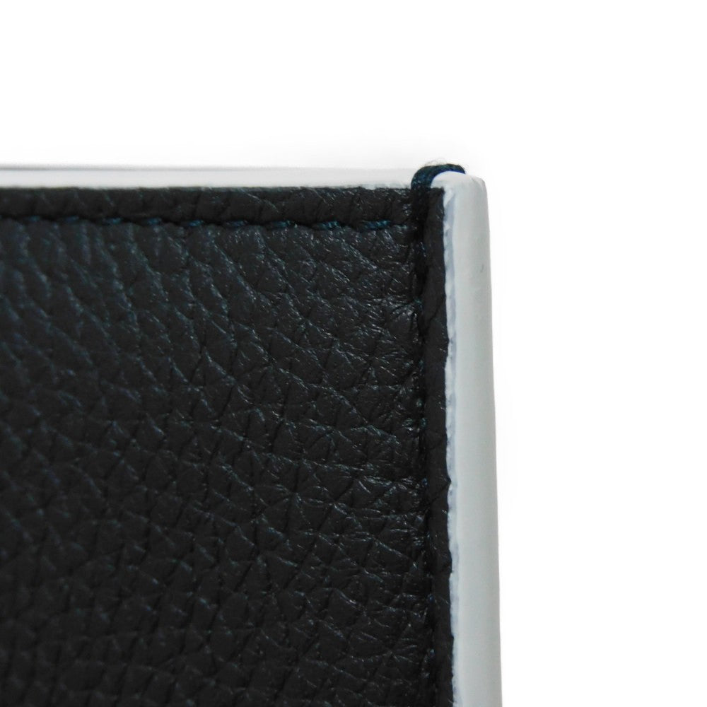 BOTTEGAVENETA Card Case 748052 VCP13 3039 Grained calfskin (embossed) Inkwell x Glacier Trim Maxi INTRECCIATO Cassette Credit Card Holder