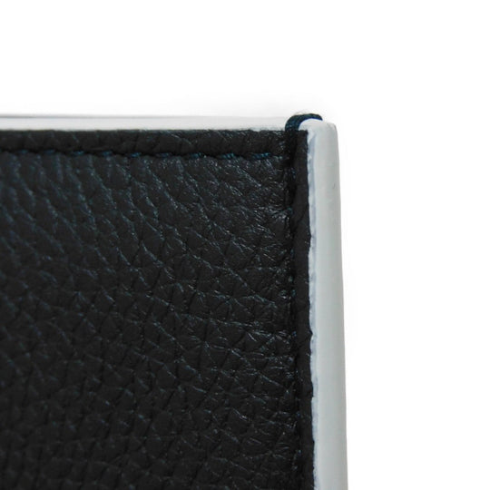 BOTTEGAVENETA Card Case 748052 VCP13 3039 Grained calfskin (embossed) Inkwell x Glacier Trim Maxi INTRECCIATO Cassette Credit Card Holder