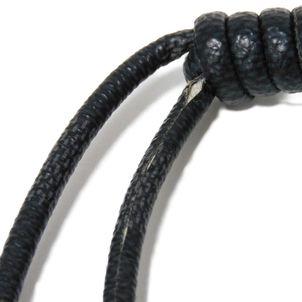 LOUIS VUITTON key ring M67224 Damier graphite canvas x calf leather x metal Noir Damier Graphite Keyring Leather Rope