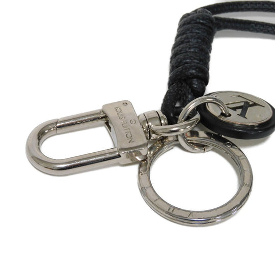 LOUIS VUITTON key ring M67224 Damier graphite canvas x calf leather x metal Noir Damier Graphite Keyring Leather Rope