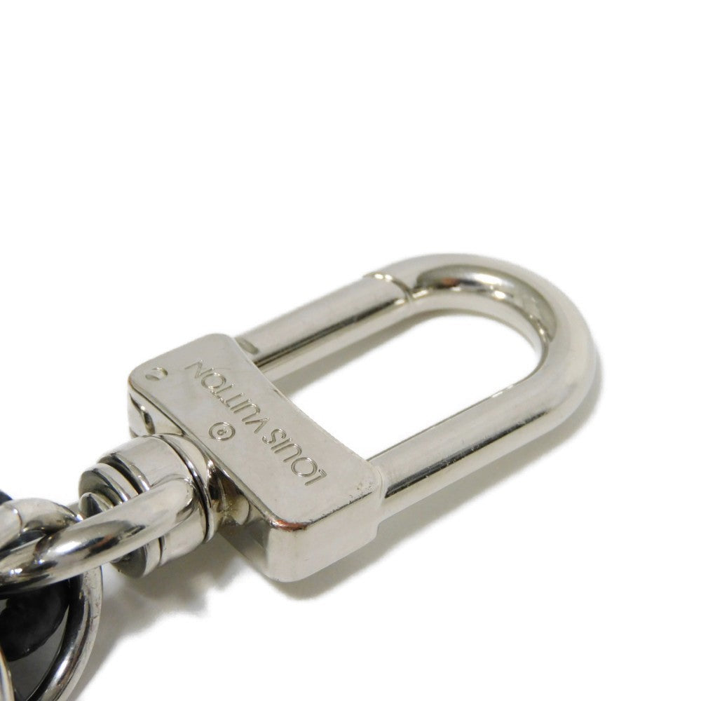 LOUIS VUITTON key ring M67224 Damier graphite canvas x calf leather x metal Noir Damier Graphite Keyring Leather Rope