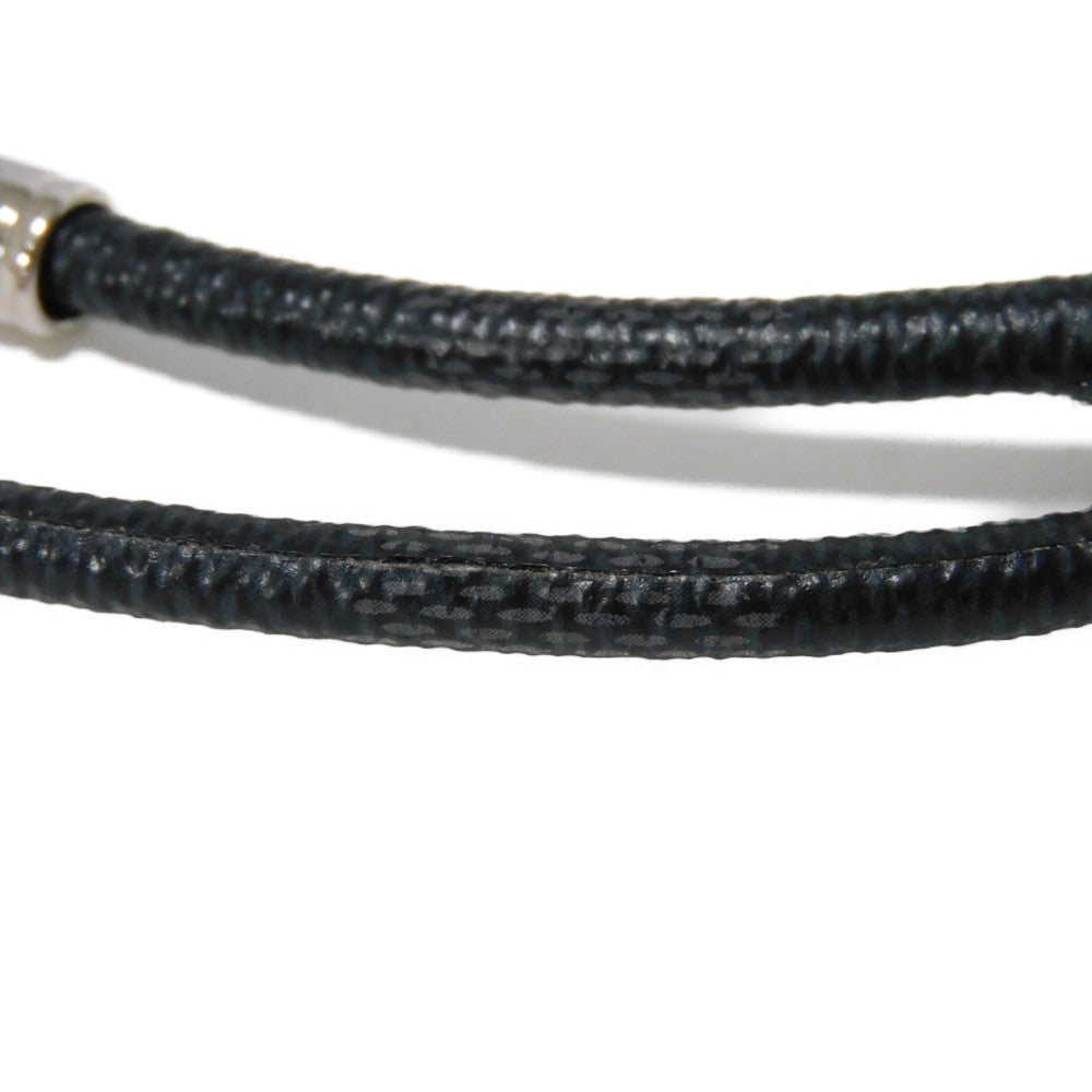 LOUIS VUITTON key ring M67224 Damier graphite canvas x calf leather x metal Noir Damier Graphite Keyring Leather Rope