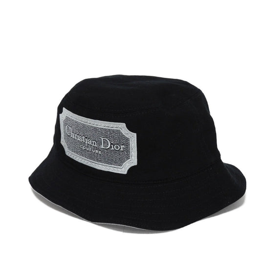 Dior hat 243C907E4511 cotton black logo applique Couture Bucket Hat