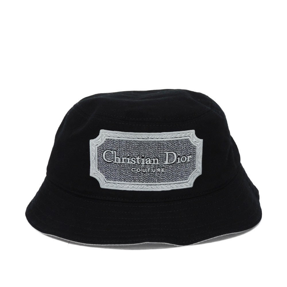 Dior hat 243C907E4511 cotton black logo applique Couture Bucket Hat