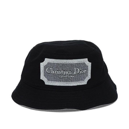 Dior hat 243C907E4511 cotton black logo applique Couture Bucket Hat