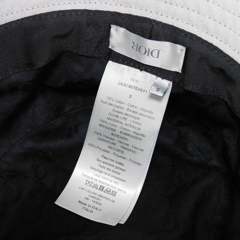 Dior hat 243C907E4511 cotton black logo applique Couture Bucket Hat