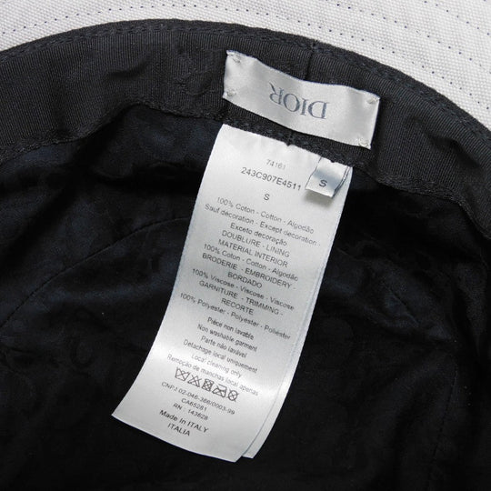 Dior hat 243C907E4511 cotton black logo applique Couture Bucket Hat