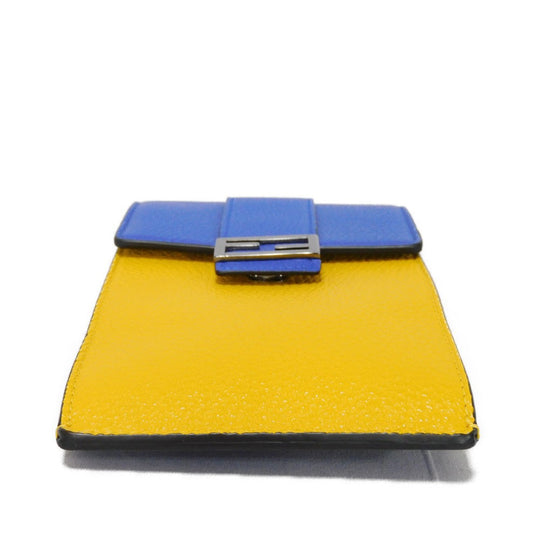 FENDI Shoulder Bag 7AS120 E1C  F1H8N Calf leather (embossed) Blue x Yellow x Red FF logo F is forever phone holder